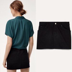 Aritzia Wilfred Free Black Straver Denim Mini Skirt